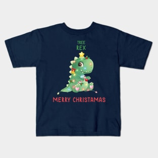 Tree Rex Funny Christamas Kids T-Shirt